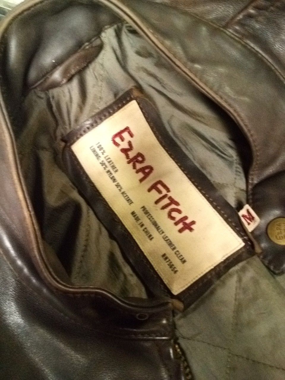 EZRA FITCH 100% leather jacket size Medium