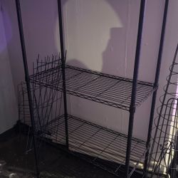 5 Tier Black Metal Shelf- 