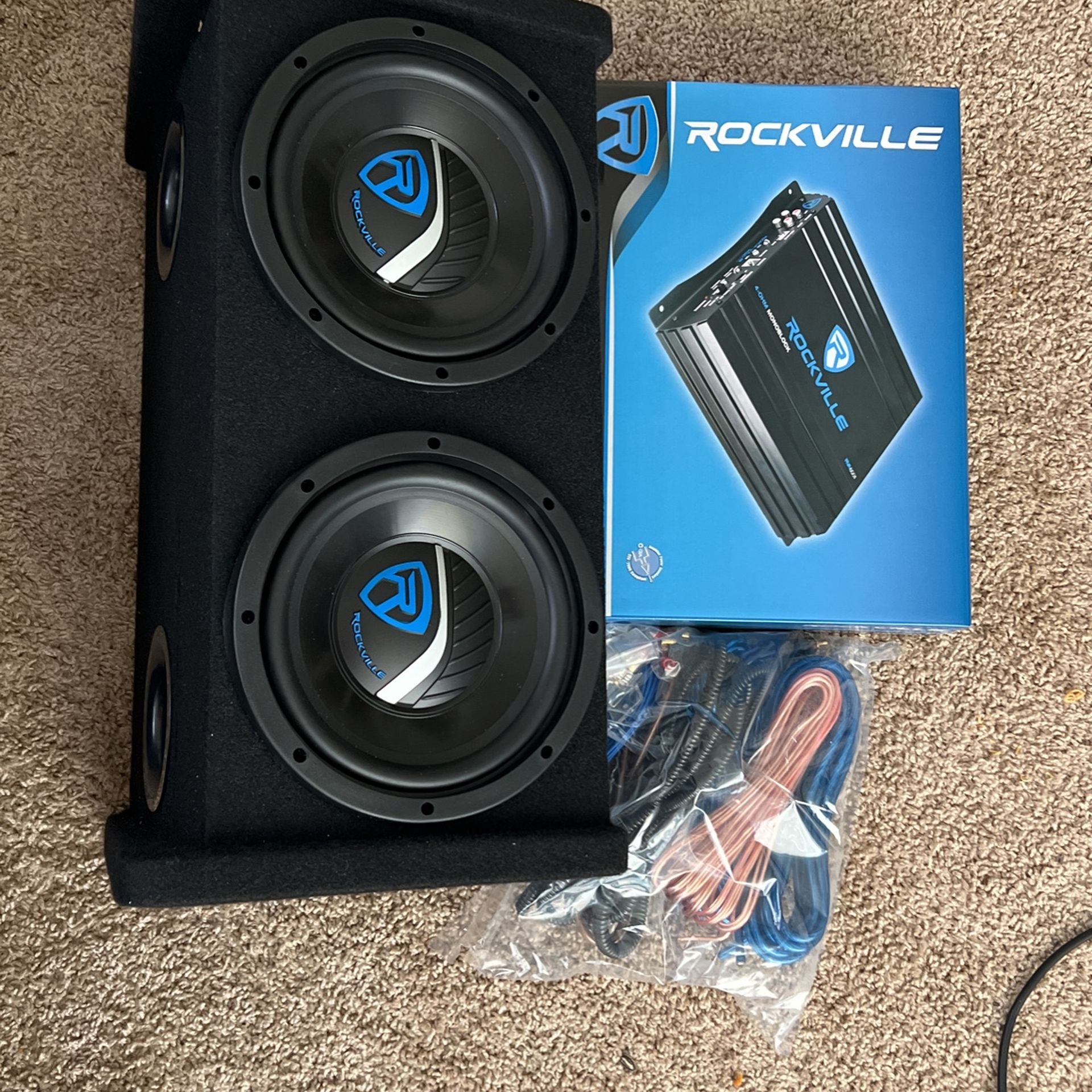 Rockville Dual 8in Sub Kit With Amp