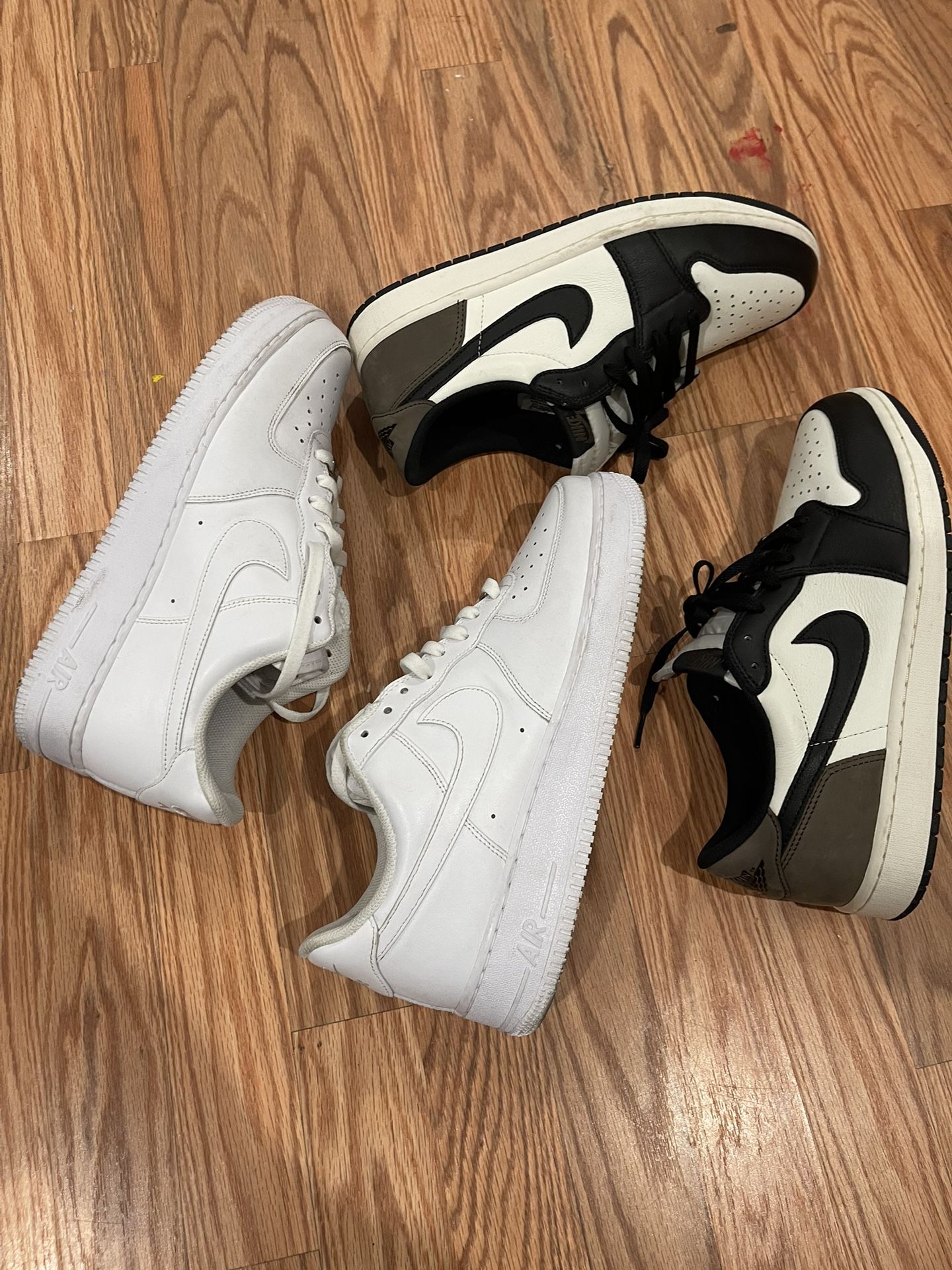 Size 11 FIRE BUNDLE Air Jordan 1 Mocha Low And Air Force