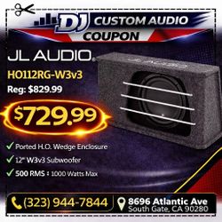 JL Audio HO112RG-W3v3 Ported HO Wedge 12" W3v3 Subwoofer 1000 Watts 12W3v3 🚨 Payment Options Available 🚨 No Credit Needed 🚨 