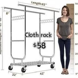 😀 Clothes Rack Heavy Duty 620LBS For Hanging Clothes, Commercial Garment Rack Heavy Duty,Collapsible ＆ Portable Clothes Rack with Wheels