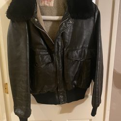 Vintage, 80s Leather Bomber Jacket