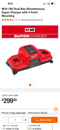 Milwaukee M18/ 18vold dual rapid charger