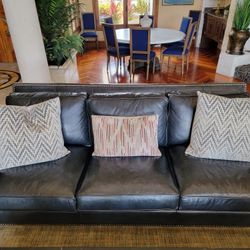 Bernhardt Leather Sofa and Love Seat 