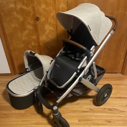 Uppababy V2 Cruz Stroller With Bassinet Beige