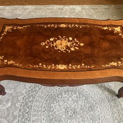 Floral Inlaid Italian Coffee Table 