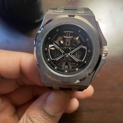 Silver watch With Black Strap