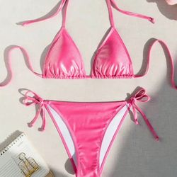 String Bikini Fluorescent Bubble Gum Pink XL