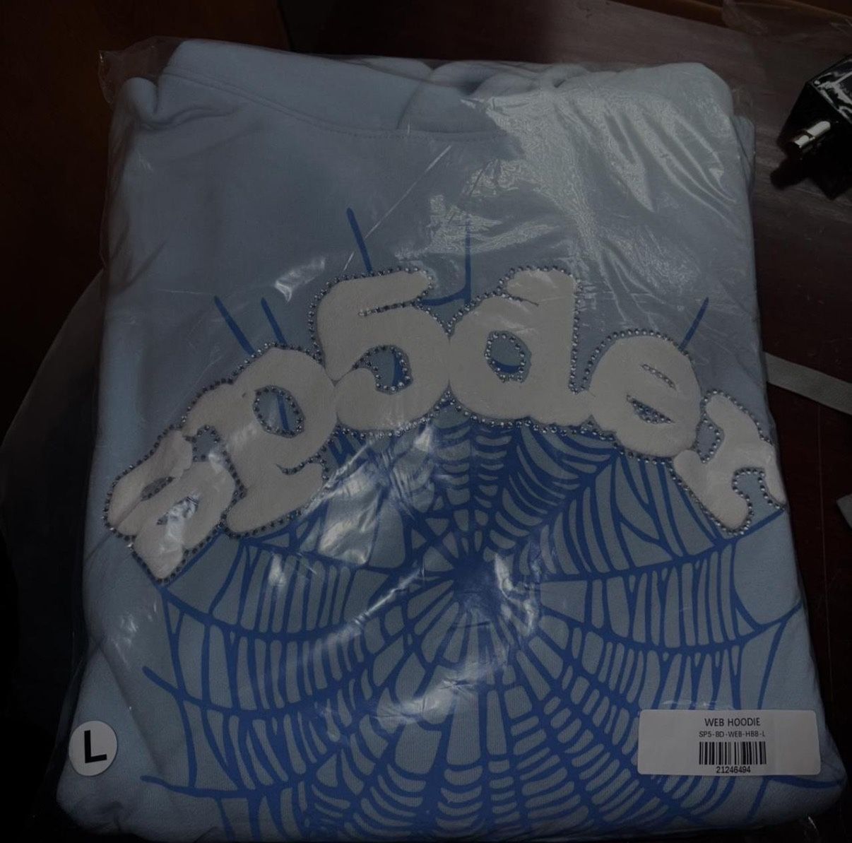 Sp5der Light Blue Hoodie ā Size M ā New With Tags ā AUTHENTIC