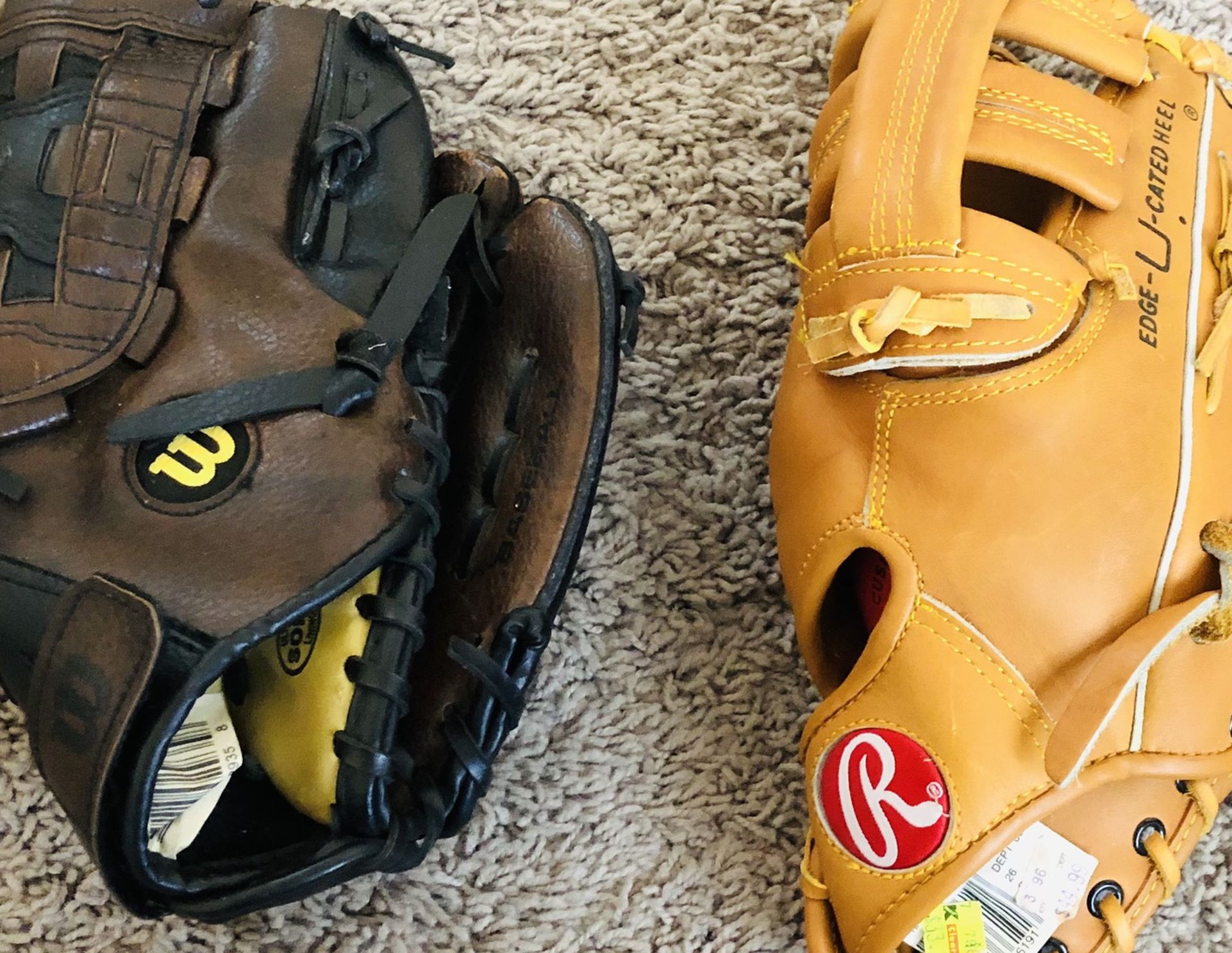 Two Youth Baseball Gloves