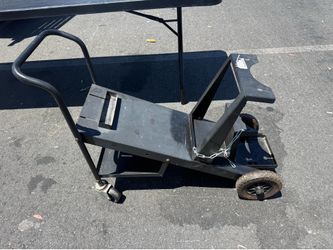 Welder shop rolling cart with bottle holder