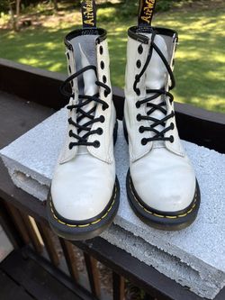 Dr. Martens 1460 White Leather Lace-Up Boots