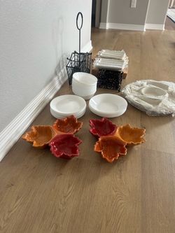 Fall Leaf Ceramic Serving Dishes Sets