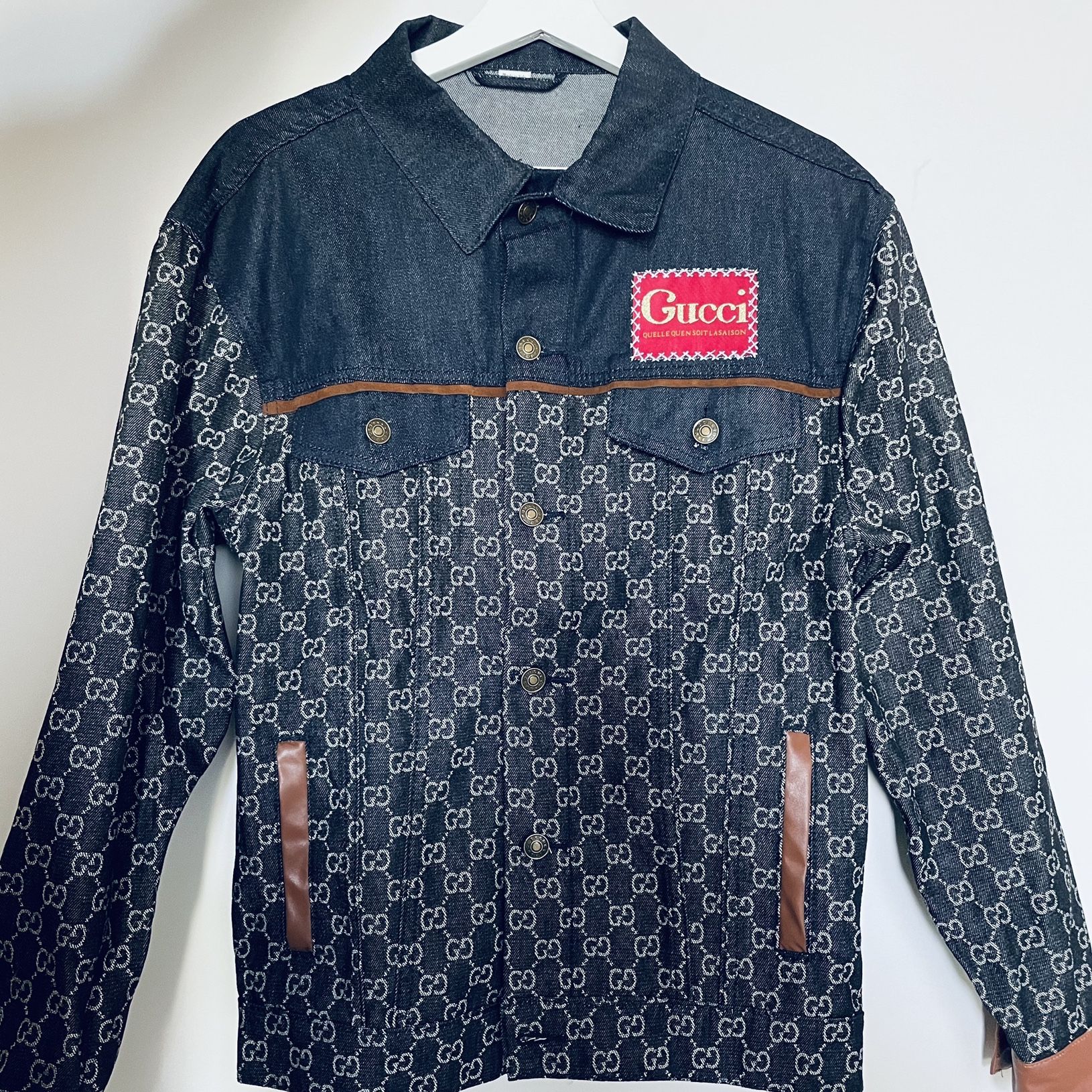 GUCCI グッチ GG Logo ECO WASHED DENIM WIDE Gucci GG Monogram Eco Washed Organic Denim Jacket Blue Men's