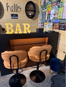 Bar and bar stools or receptionist desk too