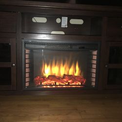 {Brand New} Wooden TV Stand W/ Fireplace