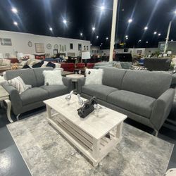 ALL GRAY SOFA LOVE SEAT !! AVAILABLE TODAY !! $99 DOWN! 