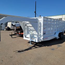 2024 Carson Trailer White Gooseneck Dump Trailer 7 X 14 -2