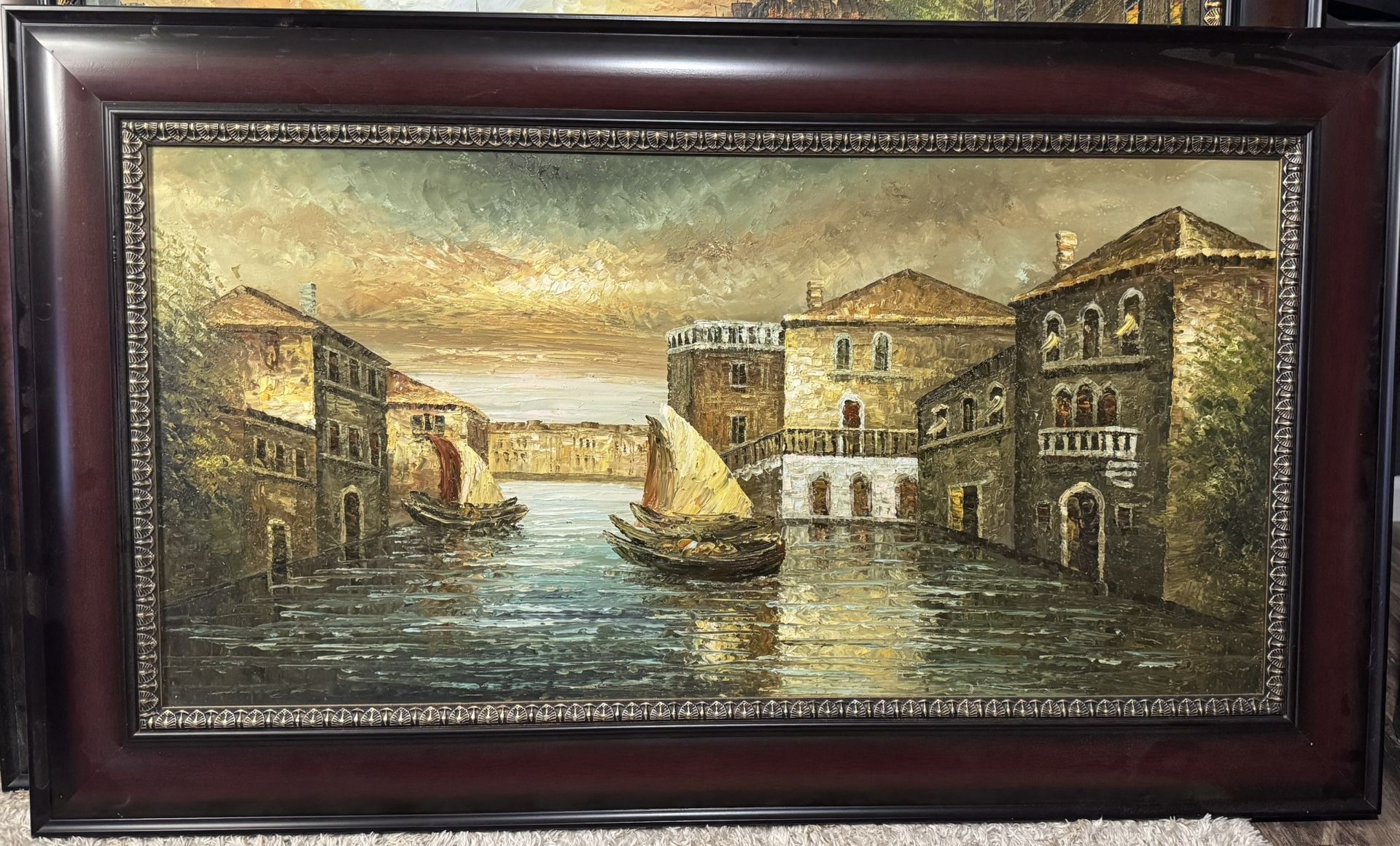 Two Large Framed European Oil Paintings