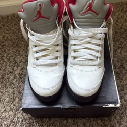 Air Jordan Retro 5 Fire Silver Tongue Size 5.5