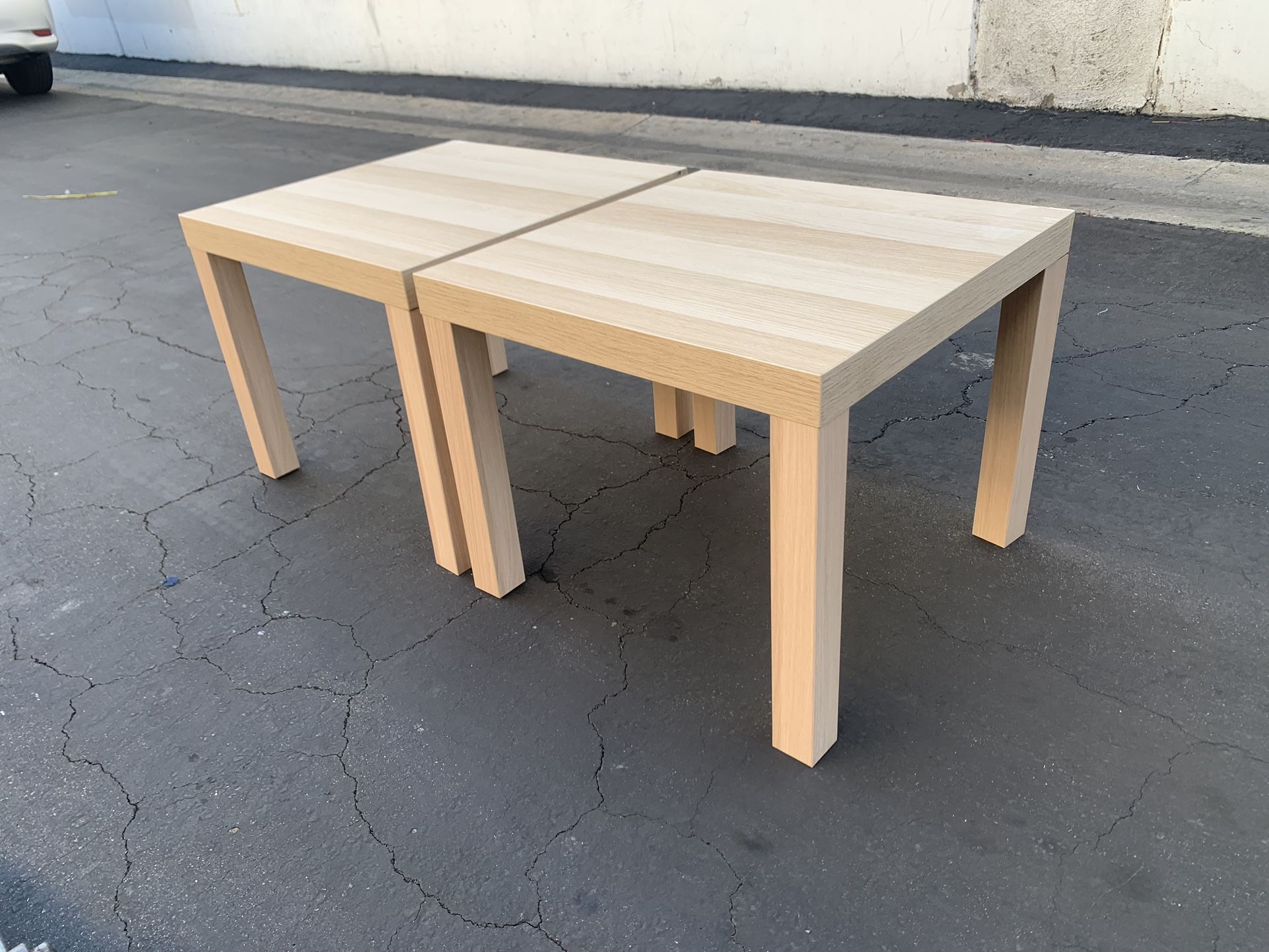 Pair IKEA LACK Side table, white stained oak effect Very Good Condition