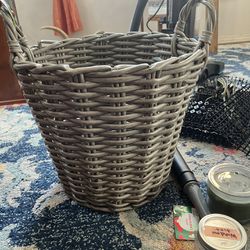 Grey Blanket Basket 