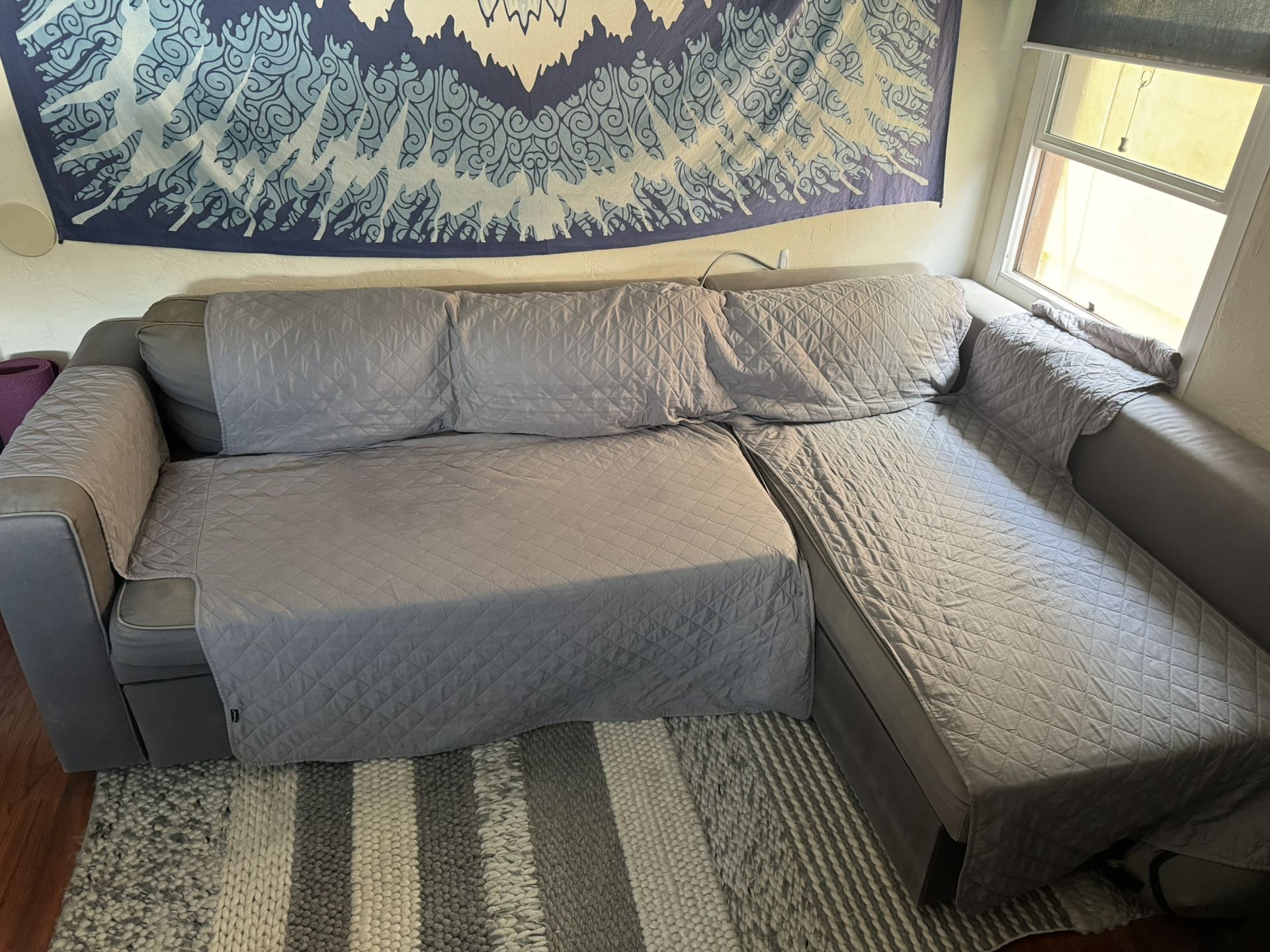 IKEA L Shape Sleeper Sofa W/Storage