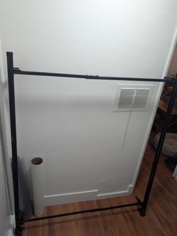 Metal Bed Frame + 4 Solid Wood Risers
