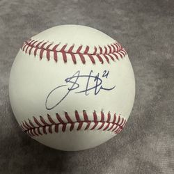 Lucas Duda Autographed Signed OML Baseball Mets Royals Rays Braves