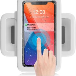 Shower Phone Holder Waterproof 480 Rotation Phone Stand Case Mount for Bathroom Batheub Kitchen Wall Mirro Compatible with iPhone 
