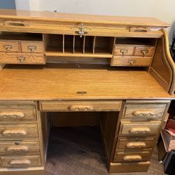 Oak Roll Top Desk