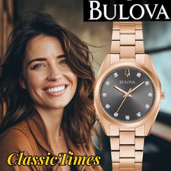 ***BRAND NEW*** Bulova Women's Quartz Diamond Accent Rose Gold-Tone Watch