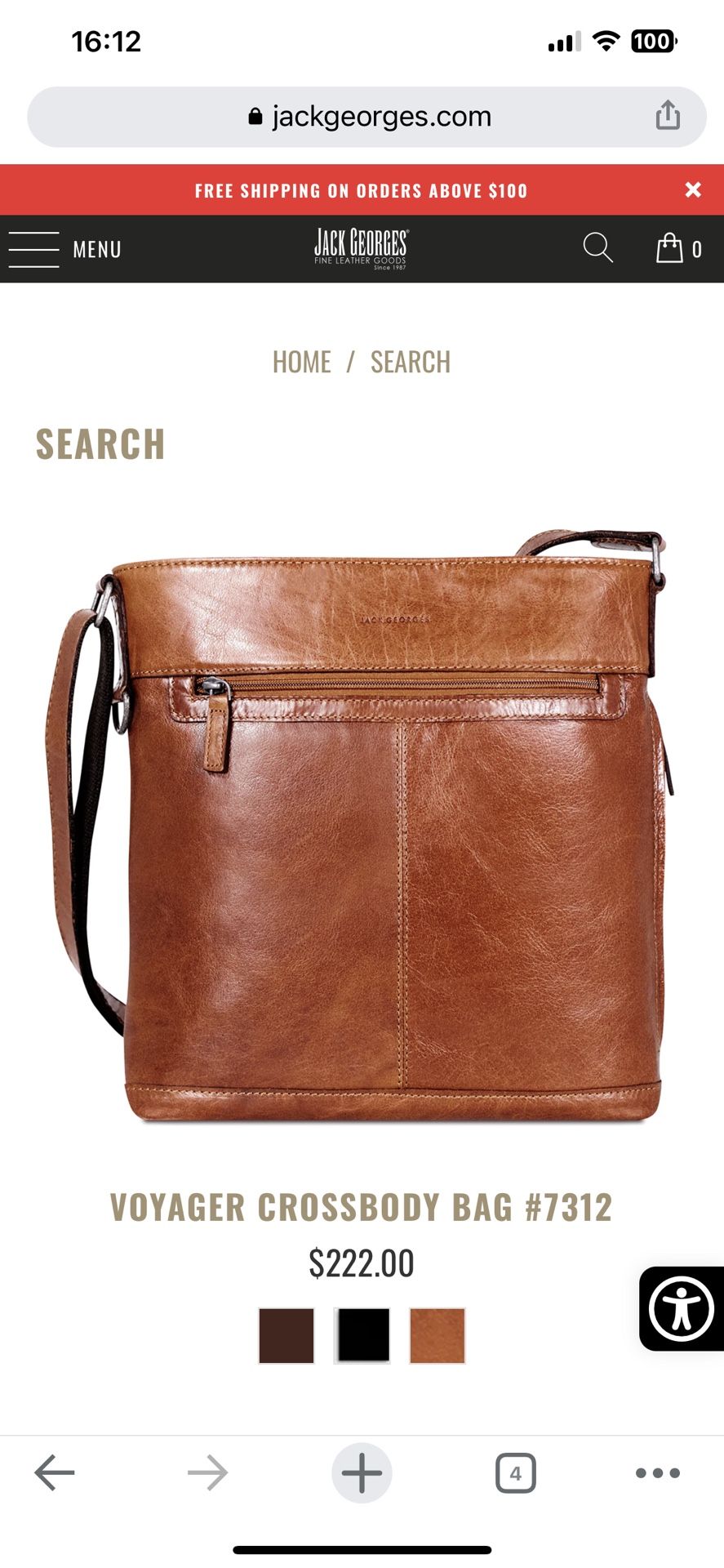 Jack Georges Leather Messenger Bag