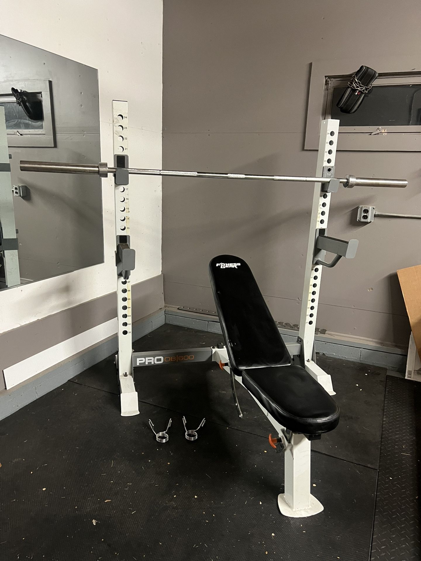 Olympic Weight Bench With Olympic Barbell