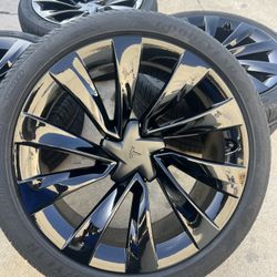 Brand New Tesla Model Y Rims And Tires 20” Gloss Black Oem Factory Wheels Rines Y Llantas Nuevas Para Tesla Model Y 