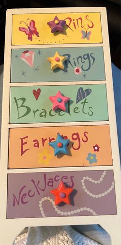 Girls Jewelry Organizer Box with Drawers