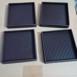 Furniture Caster Cup 4pcs Square Rubber Leg Accessories Home Non Slip Protective 3 Inch Scratch Proof sliding Table Chair Floor Grip