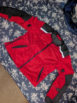 Red and Black Mesh Motorcycle Jacket