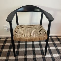 MCM Black Occasional Chair With Cane Seat