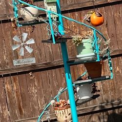 Vintage Wrought Iron Spiral Staircase Plant Stand
