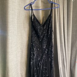 Black Sequin Gown