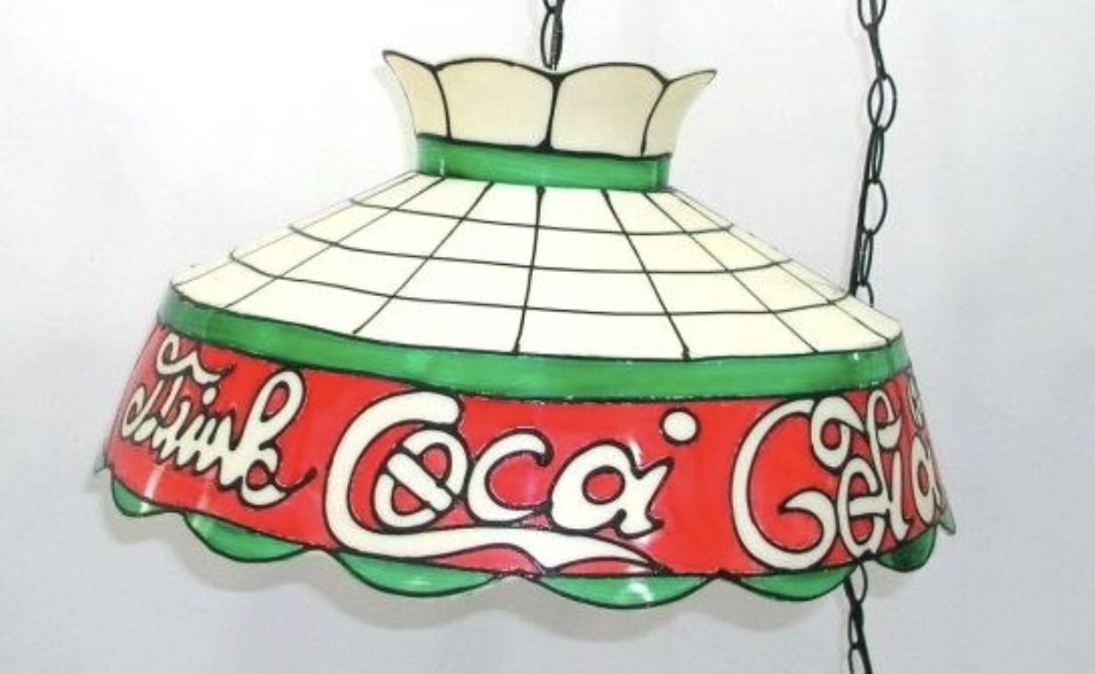 Vintage Coca Cola Tiffany Style Tulip Lamp