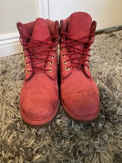 Red Timberland Boots Size 9.5