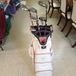 Vintage Golf Bag and Right Hand Clubs