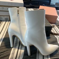 White Heel Boots