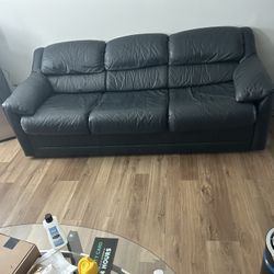 Blue Leather Sofa