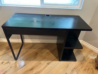 Black Computer Desk with Shelves