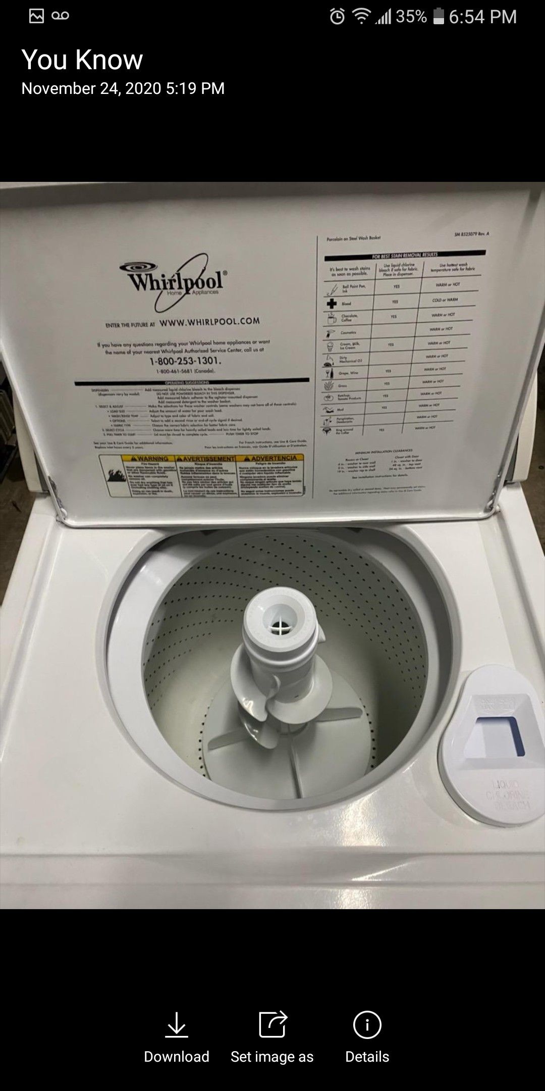 Washer Whirlpool heavy duty