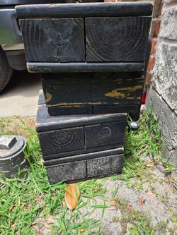 4 RV Solid wood Blocks 11" x 11" x 5-1/2" thick, Stabilize RV, (QTY 4) and Camco Leveling Blocks with Zipper Bag